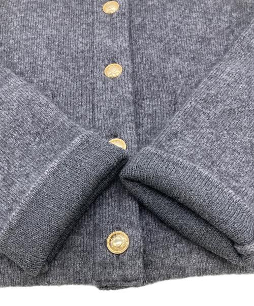 anuans（アニュアンス）anuans (アニュアンス) カシミヤブレンドノーカラーニットジャケット グレー サイズ:FREEの古着・服飾アイテム