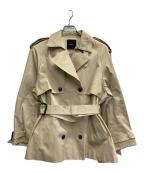 anuansアニュアンス）の古着「ハーフオーバートレンチコート」｜ベージュ