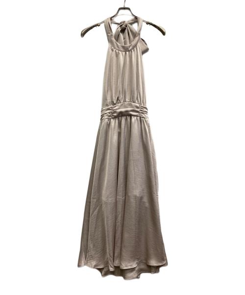 polaura（ポロ―ラ）polaura (ポロ―ラ) アメスリヴィンテージサテンフレアドレス ベージュ サイズ:S 未使用品の古着・服飾アイテム