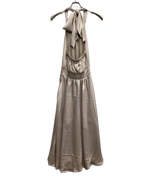 polaura（ポロ―ラ）polaura (ポロ―ラ) アメスリヴィンテージサテンフレアドレス ベージュ サイズ:S 未使用品の古着・服飾アイテム