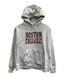 Champion REVERSE WEAVE（チャンピオン リバース ウィーブ）の古着「カレッジロゴ フーディー」｜グレー