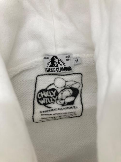 Hysteric Glamour（ヒステリックグラマー）Hysteric Glamour (ヒステリックグラマー) ”chilly willy” プリントパーカー ホワイト サイズ:Mの古着・服飾アイテム