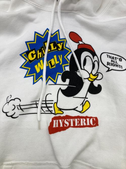 Hysteric Glamour（ヒステリックグラマー）Hysteric Glamour (ヒステリックグラマー) ”chilly willy” プリントパーカー ホワイト サイズ:Mの古着・服飾アイテム