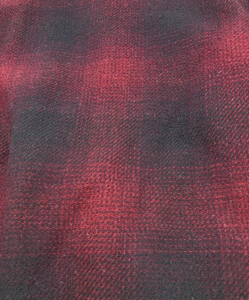 WOOLRICH WOOLEN MILLS（ウールリッチウーレンミルズ）WOOLRICH WOOLEN MILLS (ウールリッチウーレンミルズ) レザーパッチ シャドウチェック ボンバージャケット レッド サイズ:XLの古着・服飾アイテム