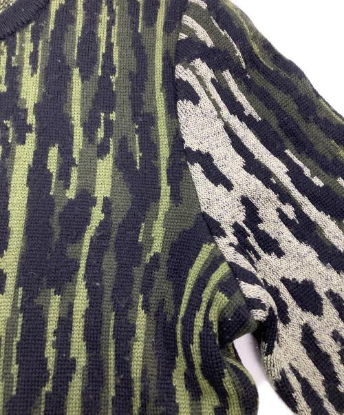 Yves Saint Laurent（イヴサンローラン）Yves Saint Laurent (イヴサンローラン) 総柄ニット オリーブ サイズ:Mの古着・服飾アイテム