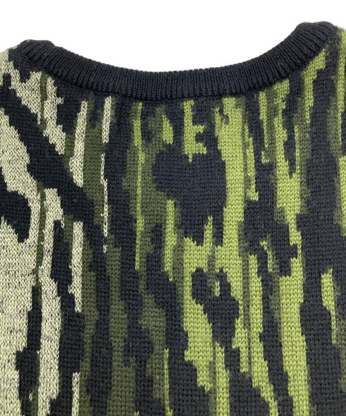 Yves Saint Laurent（イヴサンローラン）Yves Saint Laurent (イヴサンローラン) 総柄ニット オリーブ サイズ:Mの古着・服飾アイテム