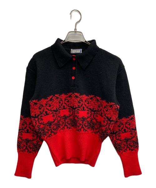 Yves Saint Laurent（イヴサンローラン）Yves Saint Laurent (イヴサンローラン) ニットポロシャツ レッド サイズ:Mの古着・服飾アイテム