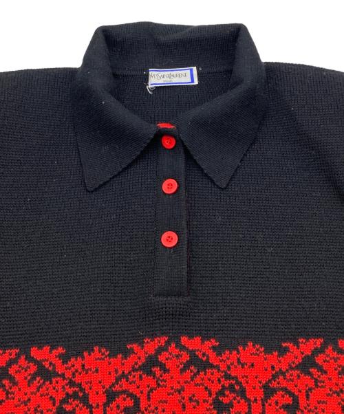 Yves Saint Laurent（イヴサンローラン）Yves Saint Laurent (イヴサンローラン) ニットポロシャツ レッド サイズ:Mの古着・服飾アイテム