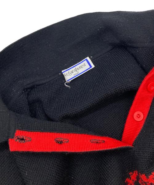 Yves Saint Laurent（イヴサンローラン）Yves Saint Laurent (イヴサンローラン) ニットポロシャツ レッド サイズ:Mの古着・服飾アイテム