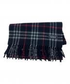 Burberry'sバーバリー）の古着「カシミヤマフラー」｜ネイビー