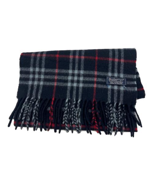 Burberry's（バーバリーズ）Burberry's (バーバリー) カシミヤマフラー ネイビーの古着・服飾アイテム