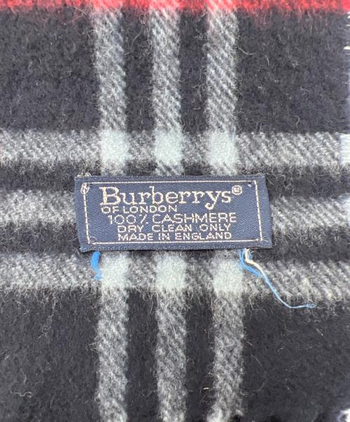 Burberry's（バーバリーズ）Burberry's (バーバリー) カシミヤマフラー ネイビーの古着・服飾アイテム
