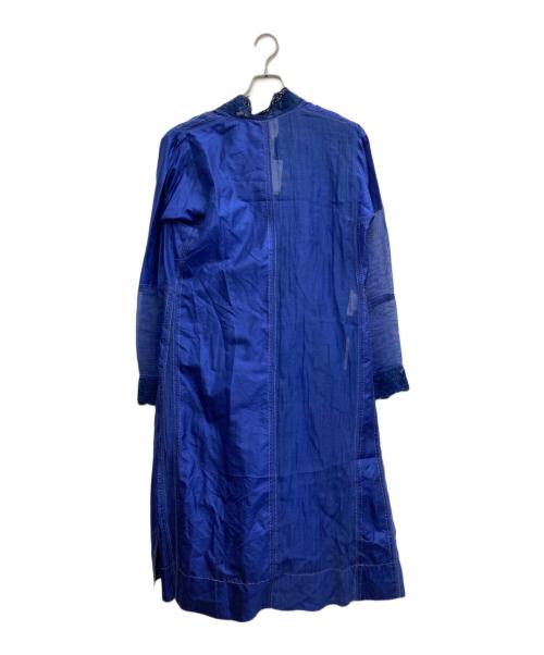 Pero（ペロ）Pero (ペロ) インドシルクコットンブレンドワンピース ネイビー サイズ:38の古着・服飾アイテム