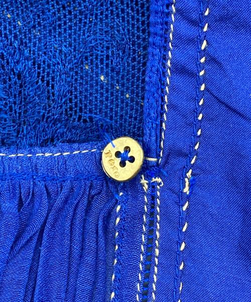 Pero（ペロ）Pero (ペロ) インドシルクコットンブレンドワンピース ネイビー サイズ:38の古着・服飾アイテム