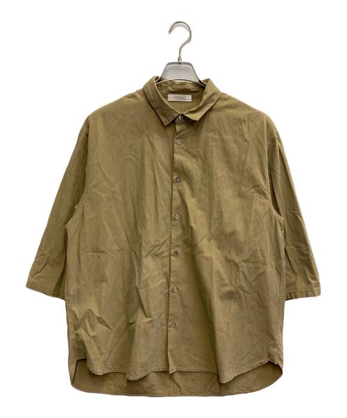 confect（コンフェクト）CONFECT (コンフェクト) nest Robe (ネストローブ) ボイルギャバカフスレスシャツ ブラウン サイズ:Lの古着・服飾アイテム