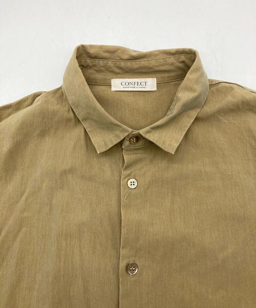 confect（コンフェクト）CONFECT (コンフェクト) nest Robe (ネストローブ) ボイルギャバカフスレスシャツ ブラウン サイズ:Lの古着・服飾アイテム