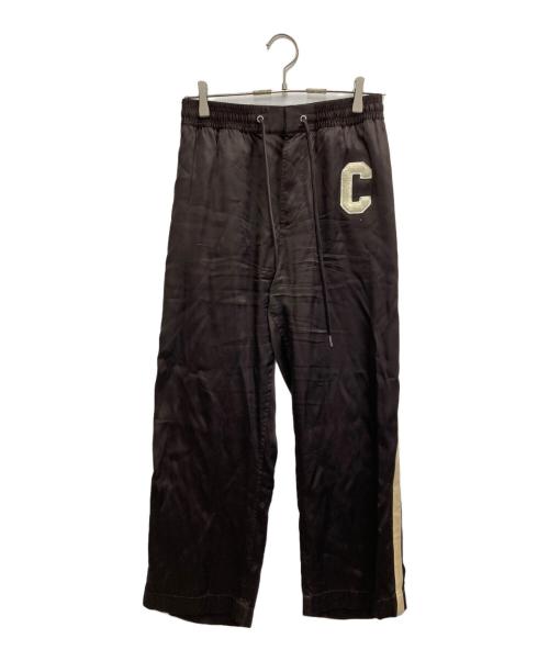 CELINE（セリーヌ）CELINE (セリーヌ) サイドラインサテントラックアスレチックロングパンツ ブラウン サイズ:34の古着・服飾アイテム