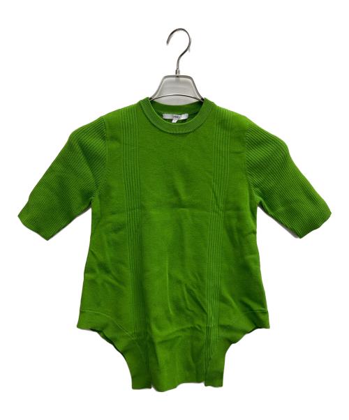 UN3D.（アンスリード）UN3D. (アンスリード) ホールカッティングニットトップ セーター グリーン サイズ:FREEの古着・服飾アイテム