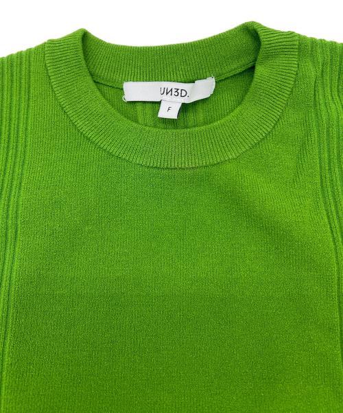 UN3D.（アンスリード）UN3D. (アンスリード) ホールカッティングニットトップ セーター グリーン サイズ:FREEの古着・服飾アイテム