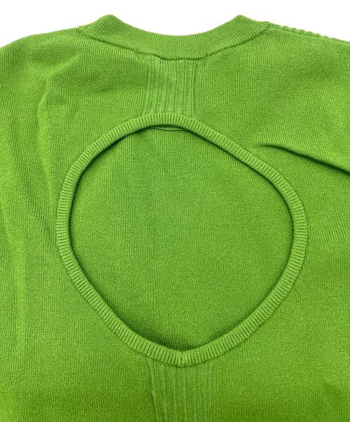 UN3D.（アンスリード）UN3D. (アンスリード) ホールカッティングニットトップ セーター グリーン サイズ:FREEの古着・服飾アイテム