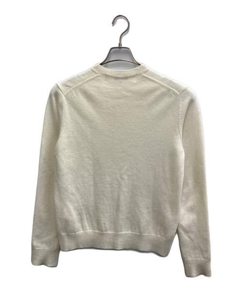 PLAY COMME des GARCONS（プレイコムデギャルソン）PLAY COMME des GARCONS (プレイコムデギャルソン) Round Neck Cardigan With White Emblem Natural ベージュ サイズ:Sの古着・服飾アイテム