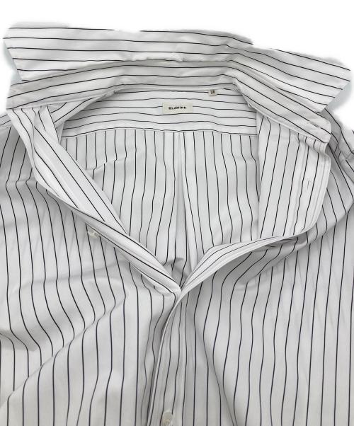 BLAMINK（ブラミンク）BLAMINK (ブラミンク) 25SS コットンストライプレギュラーシャツ ホワイト サイズ:38の古着・服飾アイテム