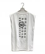 MM6 Maison Margielaエムエムシックスメゾンマルジェラ）の古着「ロゴノースリーブワンピース」｜ホワイト