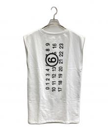 MM6 Maison Margiela（エムエムシックスメゾンマルジェラ）の古着「ロゴノースリーブワンピース」｜ホワイト