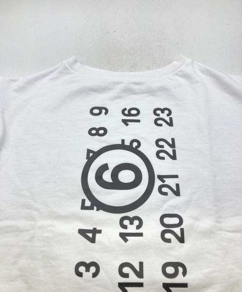 MM6 Maison Margiela（エムエムシックスメゾンマルジェラ）MM6 Maison Margiela (エムエムシックスメゾンマルジェラ) ロゴノースリーブワンピース ホワイト サイズ:14の古着・服飾アイテム