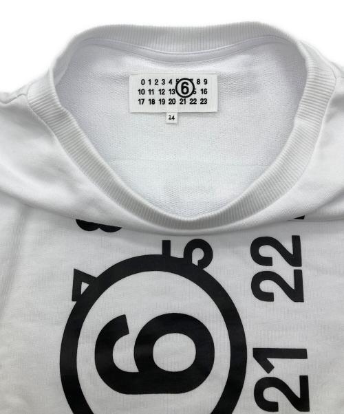 MM6 Maison Margiela（エムエムシックスメゾンマルジェラ）MM6 Maison Margiela (エムエムシックスメゾンマルジェラ) ロゴノースリーブワンピース ホワイト サイズ:14の古着・服飾アイテム