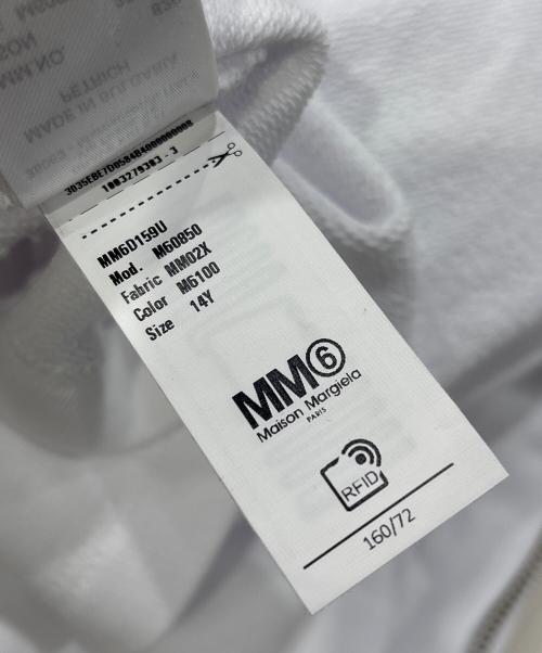 MM6 Maison Margiela（エムエムシックスメゾンマルジェラ）MM6 Maison Margiela (エムエムシックスメゾンマルジェラ) ロゴノースリーブワンピース ホワイト サイズ:14の古着・服飾アイテム