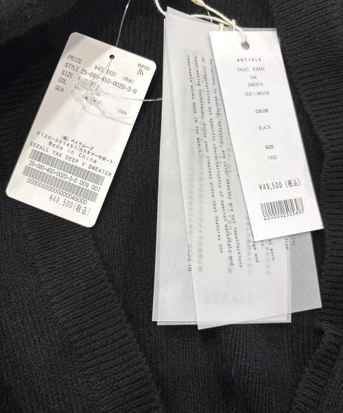 SEEALL（シーオール）SEEALL (シーオール) DEEP V SWEATER YAK ブラック サイズ:Free 未使用品の古着・服飾アイテム