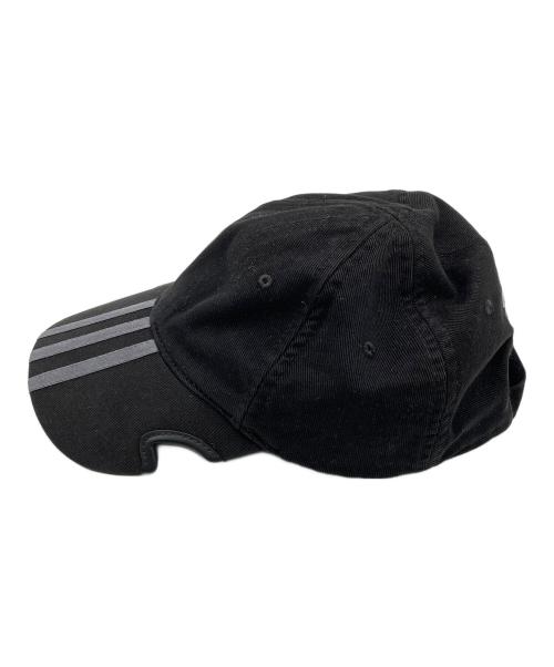 BALENCIAGA（バレンシアガ）BALENCIAGA (バレンシアガ) adidas (アディダス) ロゴストライプベースボールキャップ ブラック サイズ:M(57cm)の古着・服飾アイテム