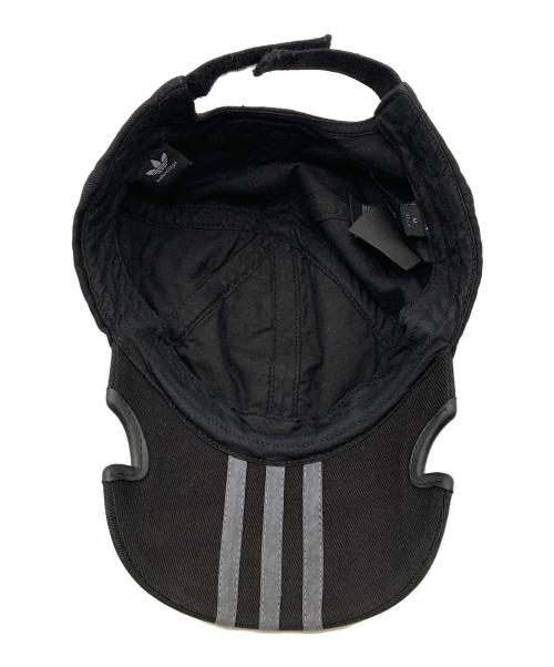 BALENCIAGA（バレンシアガ）BALENCIAGA (バレンシアガ) adidas (アディダス) ロゴストライプベースボールキャップ ブラック サイズ:M(57cm)の古着・服飾アイテム