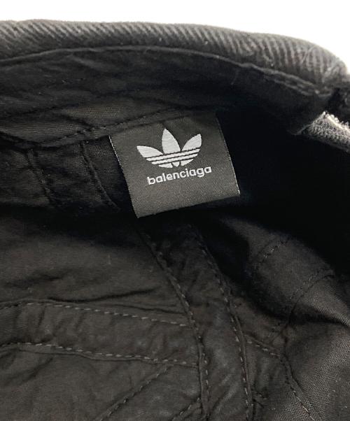 BALENCIAGA（バレンシアガ）BALENCIAGA (バレンシアガ) adidas (アディダス) ロゴストライプベースボールキャップ ブラック サイズ:M(57cm)の古着・服飾アイテム