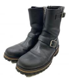 SLOW WEAR LION（スローウェアライオン）の古着「オイルドレザーエンジニアブーツ」｜ブラック