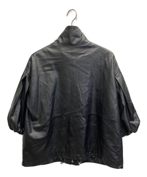 FRAY ID（フレイ アイディー）FRAY ID (フレイ アイディー) ハーフスリーブハイネックブルゾン ブラックの古着・服飾アイテム