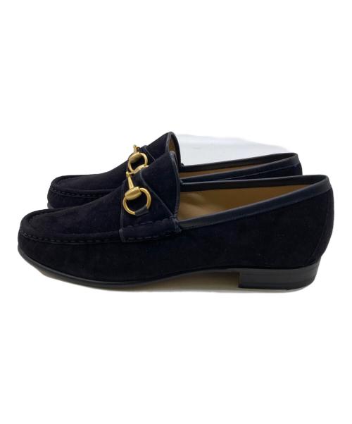 GUCCI（グッチ）GUCCI (グッチ) OLDホースビットスエードローファー パープル サイズ:40Eの古着・服飾アイテム