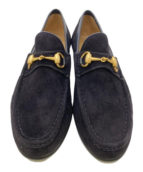 GUCCI（グッチ）GUCCI (グッチ) OLDホースビットスエードローファー パープル サイズ:40Eの古着・服飾アイテム