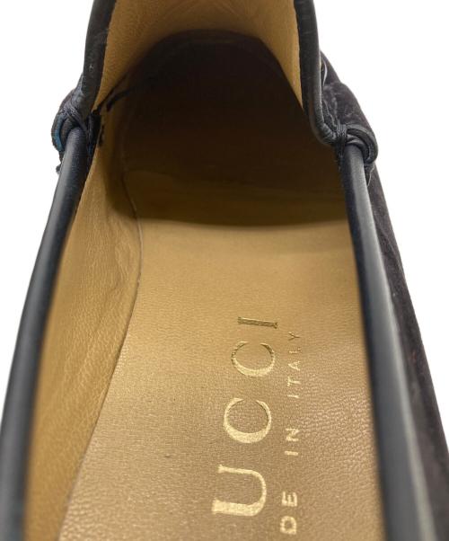 GUCCI（グッチ）GUCCI (グッチ) OLDホースビットスエードローファー パープル サイズ:40Eの古着・服飾アイテム