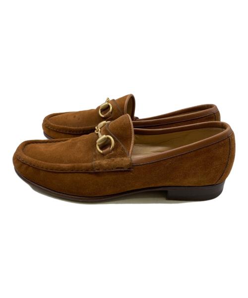 GUCCI（グッチ）GUCCI (グッチ) OLD/スエードホースビットローファー ブラウン サイズ:40Dの古着・服飾アイテム