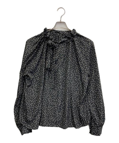 Noble（ノーブル）Noble (ノーブル) スタンドフリルボウタイブラウス ブラック サイズ:表記無しの古着・服飾アイテム