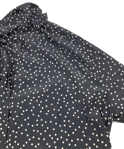 Noble（ノーブル）Noble (ノーブル) スタンドフリルボウタイブラウス ブラック サイズ:表記無しの古着・服飾アイテム