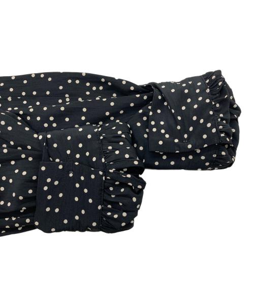 Noble（ノーブル）Noble (ノーブル) スタンドフリルボウタイブラウス ブラック サイズ:表記無しの古着・服飾アイテム