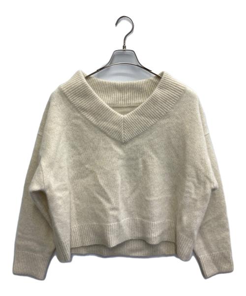 Noble（ノーブル）Noble (ノーブル) YAKワイドVネックニット ベージュ サイズ:FREEの古着・服飾アイテム
