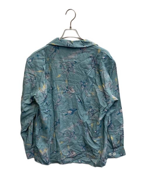 FREAK'S STORE（フリークスストア）FREAK'S STORE (フリークスストア) Need You Baby (アイニーヂューベイベー) Parallel World Odyssey L/S Open collar Shirt スカイブルー サイズ:Sの古着・服飾アイテム