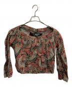 JUNYA WATANABE COMME des GARCONS(ジュンヤワタナベ コムデギャルソン）の古着「90'S/総柄ウールブラウス」｜レッド×ブラウン