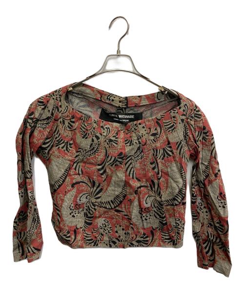 JUNYA WATANABE COMME des GARCONS（(ジュンヤワタナベ コムデギャルソン）JUNYA WATANABE COMME des GARCONS ((ジュンヤワタナベ コムデギャルソン) 90'S/総柄ウールブラウス レッド×ブラウン サイズ:表記無しの古着・服飾アイテム