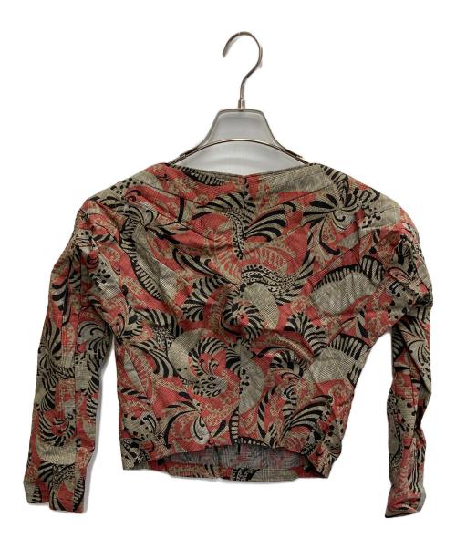 JUNYA WATANABE COMME des GARCONS（(ジュンヤワタナベ コムデギャルソン）JUNYA WATANABE COMME des GARCONS ((ジュンヤワタナベ コムデギャルソン) 90'S/総柄ウールブラウス レッド×ブラウン サイズ:表記無しの古着・服飾アイテム