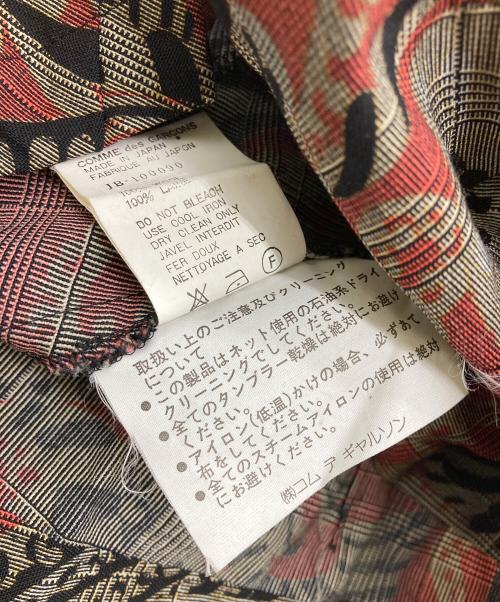 JUNYA WATANABE COMME des GARCONS（(ジュンヤワタナベ コムデギャルソン）JUNYA WATANABE COMME des GARCONS ((ジュンヤワタナベ コムデギャルソン) 90'S/総柄ウールブラウス レッド×ブラウン サイズ:表記無しの古着・服飾アイテム